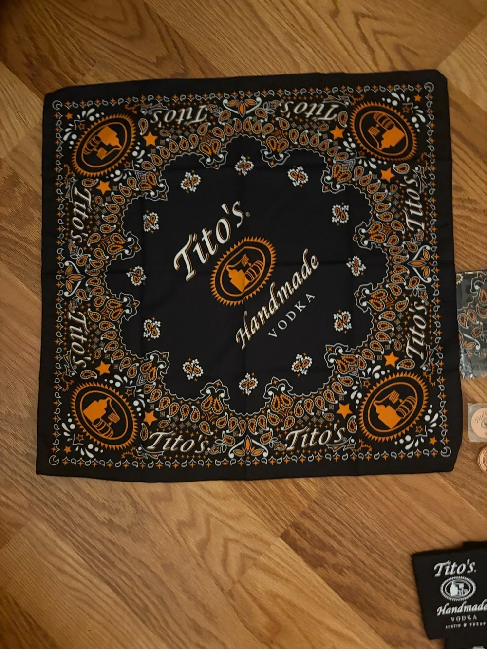 Tito's Handmade Vodka Branded Bandana & Promo Pack - Black & Orange